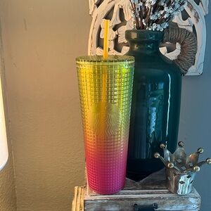 Starbucks Lemon Pink Gradient Cold Cup Tumbler Venti 24 oz Summer 2022